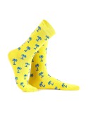 Yellow women\'s socks with palm trees SD25 - Online store - Boutique